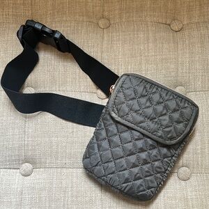 Quilted Gray Crossbody Bag